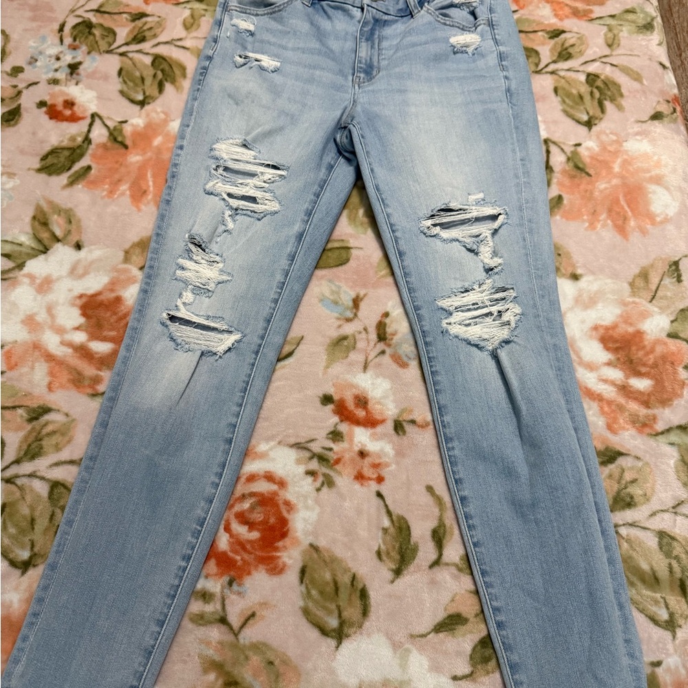 American Eagle next level curvy high waisted ripped jegging size 10 - Picture 2 of 4